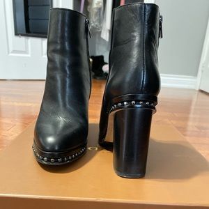 Coach Calf skin block heel booties